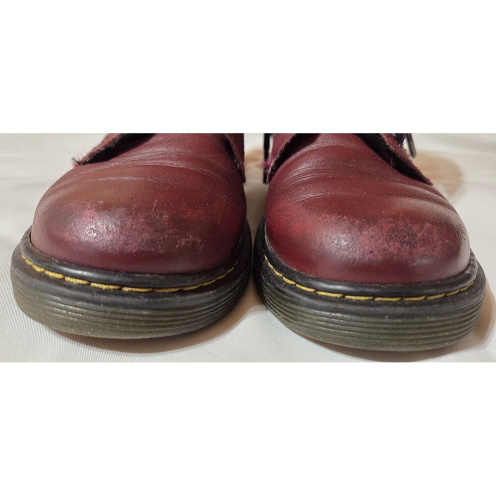 Dr. Martens Boots Big Kids Size 3 Real  Maroon Leather Shoes Air Wair - Picture 2 of 15